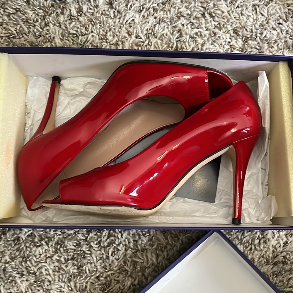 Red Stuart Weitzman Heels Size 7 Stylish Flame An… - image 8